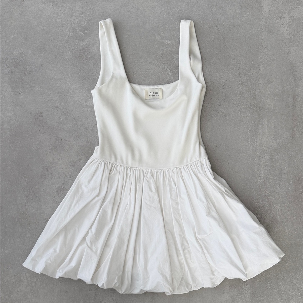 DISSH White Square Neck Tank Dress